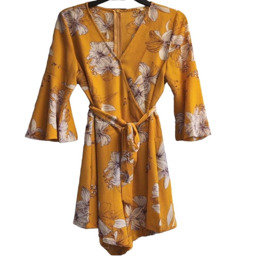 Floral Bell Sleeves Romper